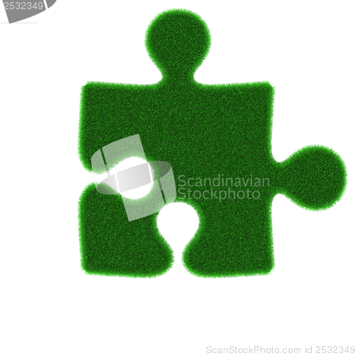 Image of Green grass puzzle piece