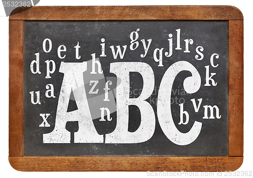 Image of ABC and alphabet on blackboard