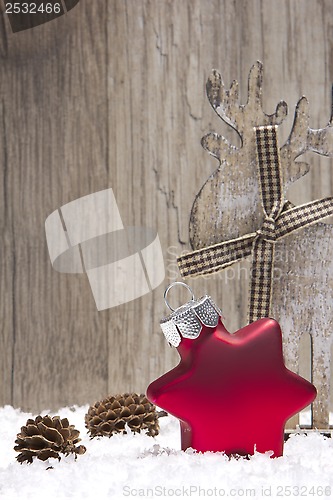 Image of christmas, christmas ornament red