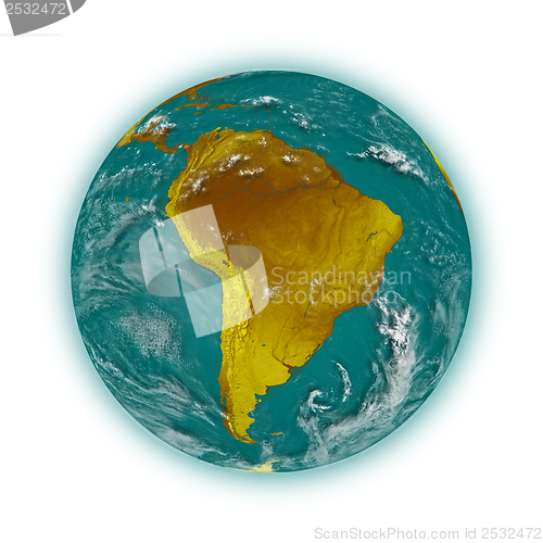 Image of South America on planet Earth