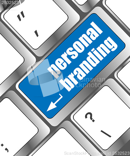 Image of personal branding on computer keyboard key button