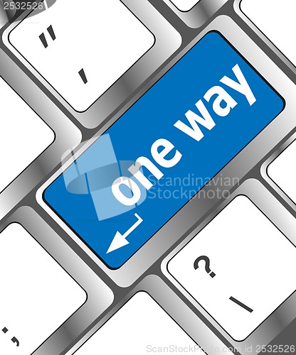 Image of one way button on computer keyboard pc key