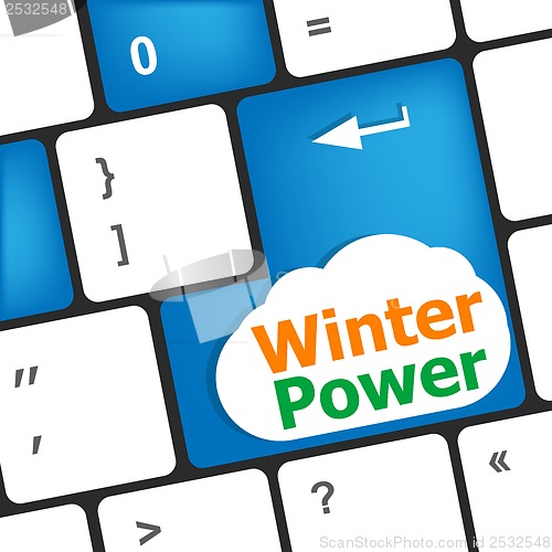 Image of winter power on computer keyboard key button