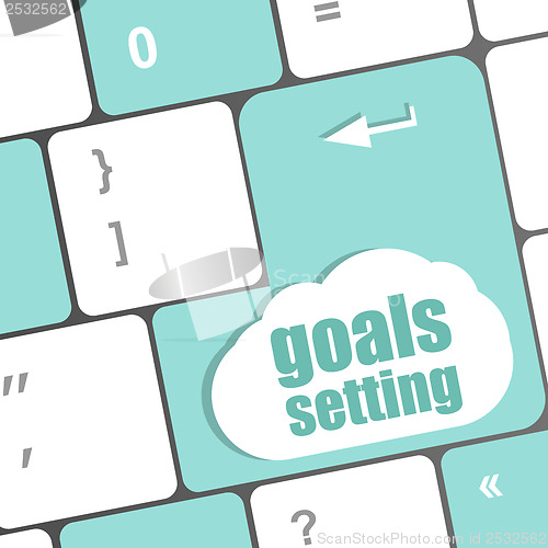 Image of Goals setting button on keyboard with soft focus