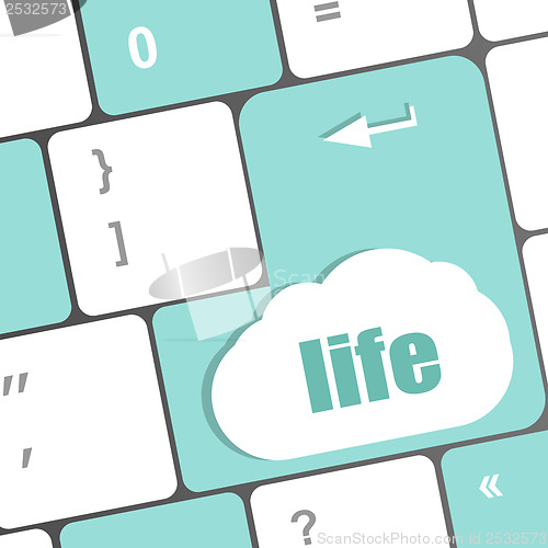 Image of Life key in place of enter key - social concept