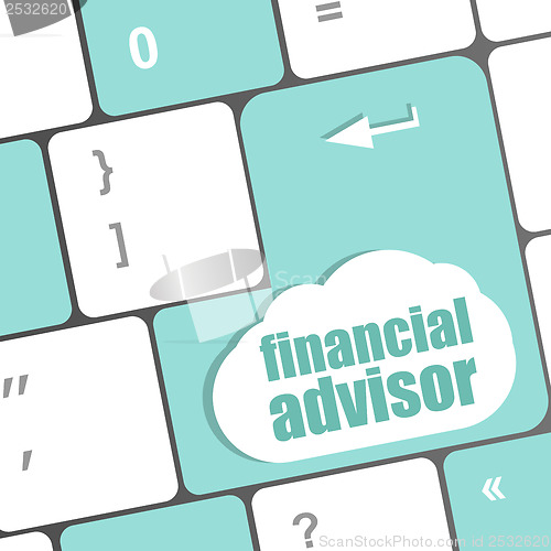 Image of keyboard key with financial advisor button