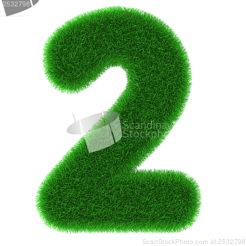 Image of Number two made of grass