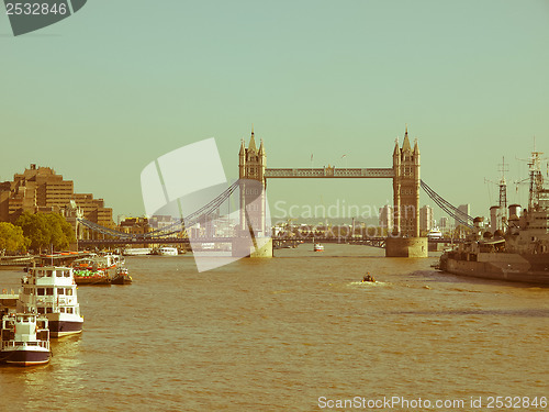Image of Retro looking Tower Bridge, London