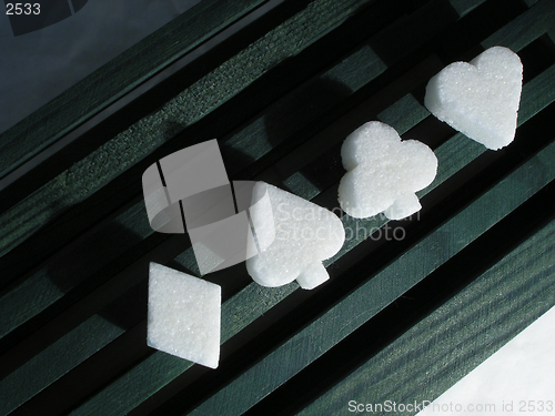 Image of sugar - cube /club, spades, diamond, heart/