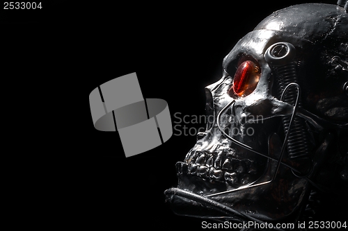 Image of Skull of a human size robot