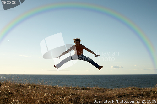 Image of learning to fly under rainbow