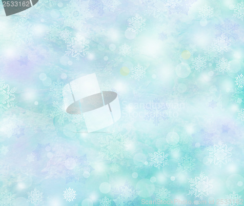 Image of Winter background, bright bokeh background