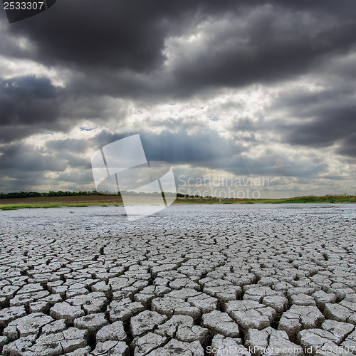 Image of earth desert and low clouds over it