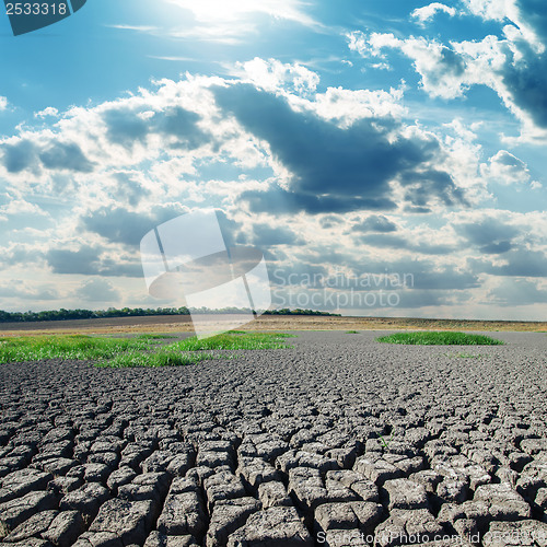 Image of drought earth under dramatic sky