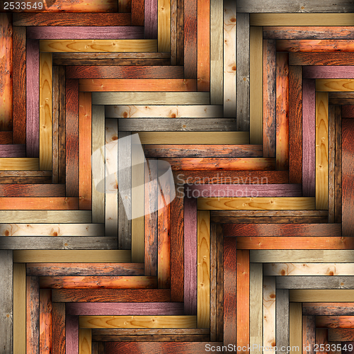 Image of colorful wooden tiles on the floor