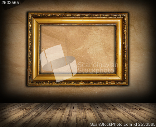 Image of old picture frame on interior background