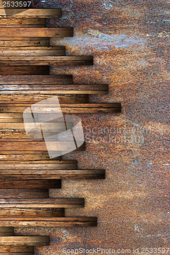 Image of textured wooden boards montage