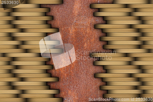 Image of parquet installed on rusty surface