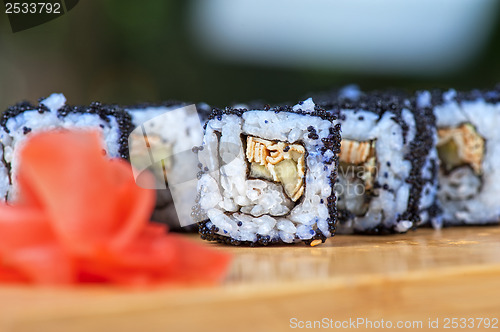 Image of tobico sushi rolls