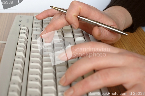 Image of Woman typing