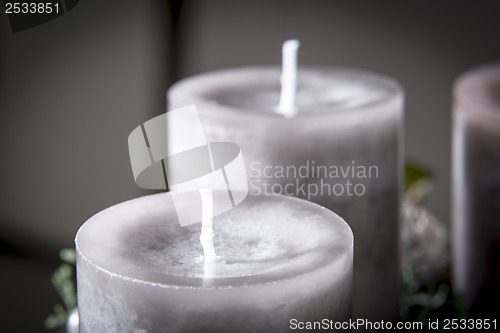 Image of Detail shot of advent wreath