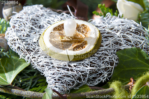 Image of Detail shot of advent wreath