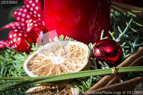 Image of Detail shot of advent wreath