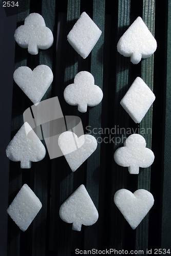 Image of sugar - cube /club, spades, diamond, heart/