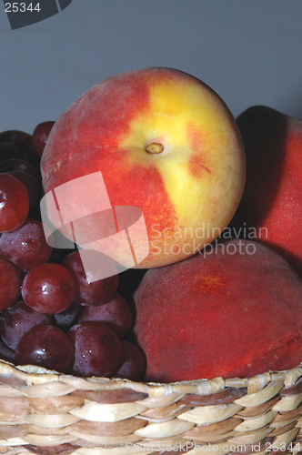 Image of grapes and peaches