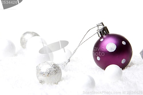 Image of christmas ornament violet and white