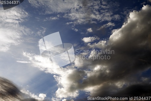 Image of Sky with clouds at nice summer sunset 