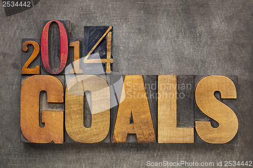 Image of 2014 goals in wood type