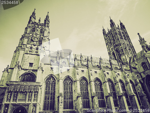 Image of Vintage sepia Canterbury Cathedral