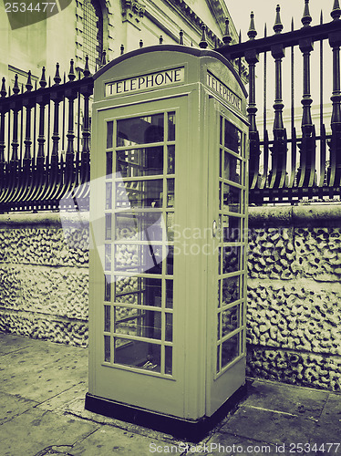 Image of Vintage sepia London telephone box