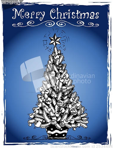 Image of Christmas tree stylized drawing 3
