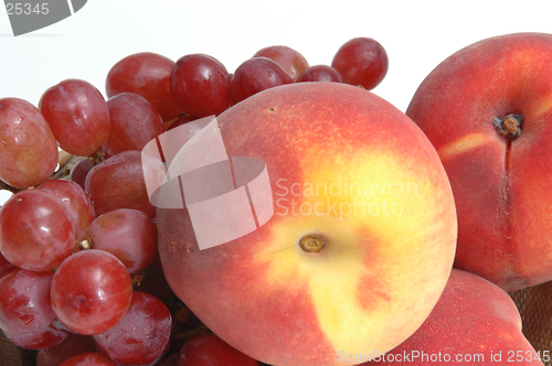 Image of grapes and peaches