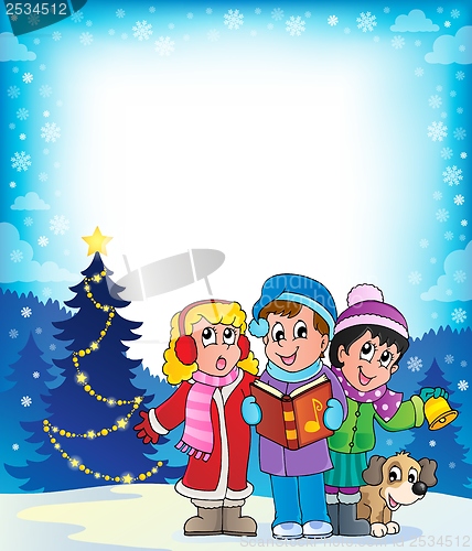 Image of Christmas carol singers theme 4