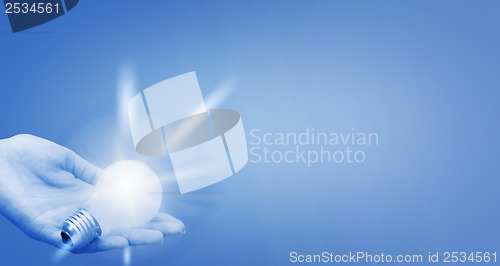 Image of Background with lit lightbulb