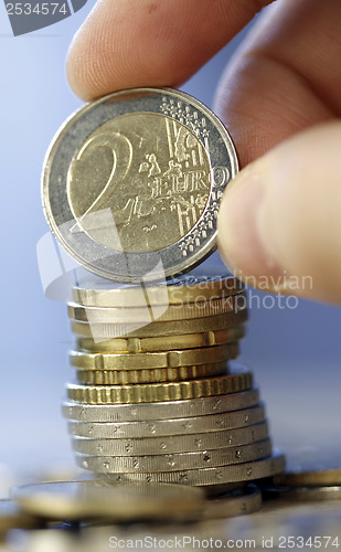 Image of Towers of euro coins