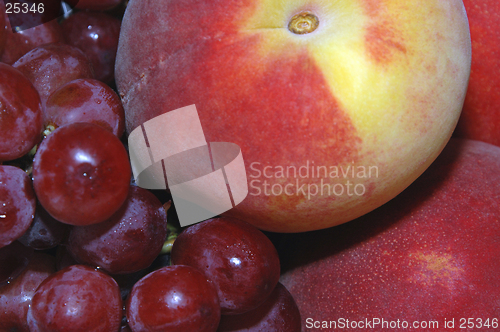 Image of grapes and peaches