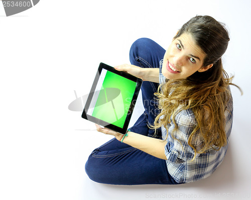 Image of Girl with a tablet
