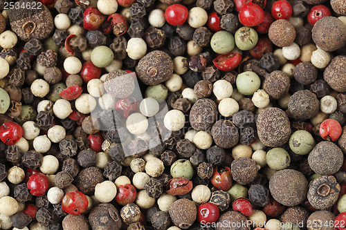 Image of Macro of mixed peppercorns