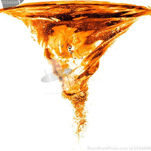 Image of orange water splash isolated on white
