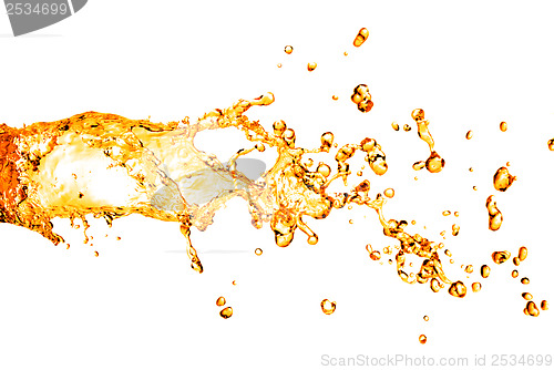 Image of orange water splash isolated on white