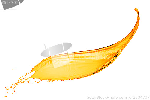 Image of orange water splash isolated on white