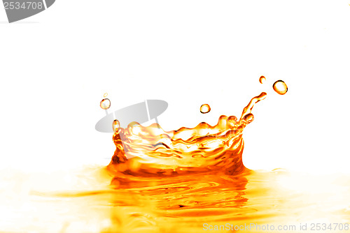 Image of orange water splash isolated on white