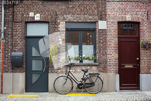 Image of Bicycle on the street in Bruges, Belgium