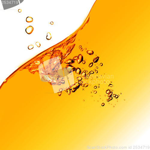 Image of orange water splash isolated on white