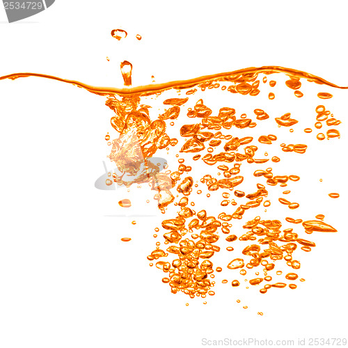 Image of orange water splash isolated on white