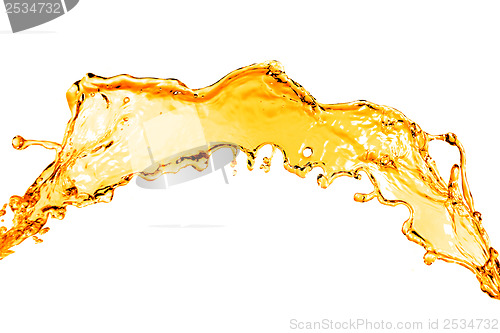 Image of orange water splash isolated on white